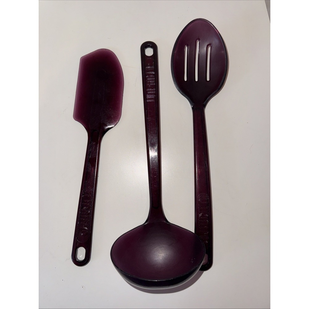 Vintage ULTRATEMP Amber Kitchen Cooking Utensils Robinson Knife Co. USA Lot of 3